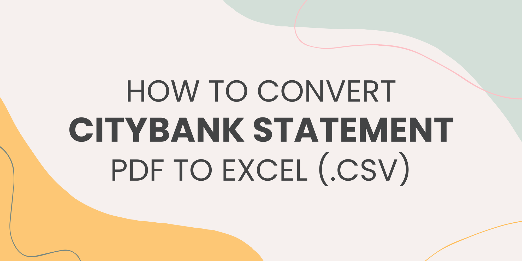 How to Convert Citibank Statement PDF to Excel or CSV